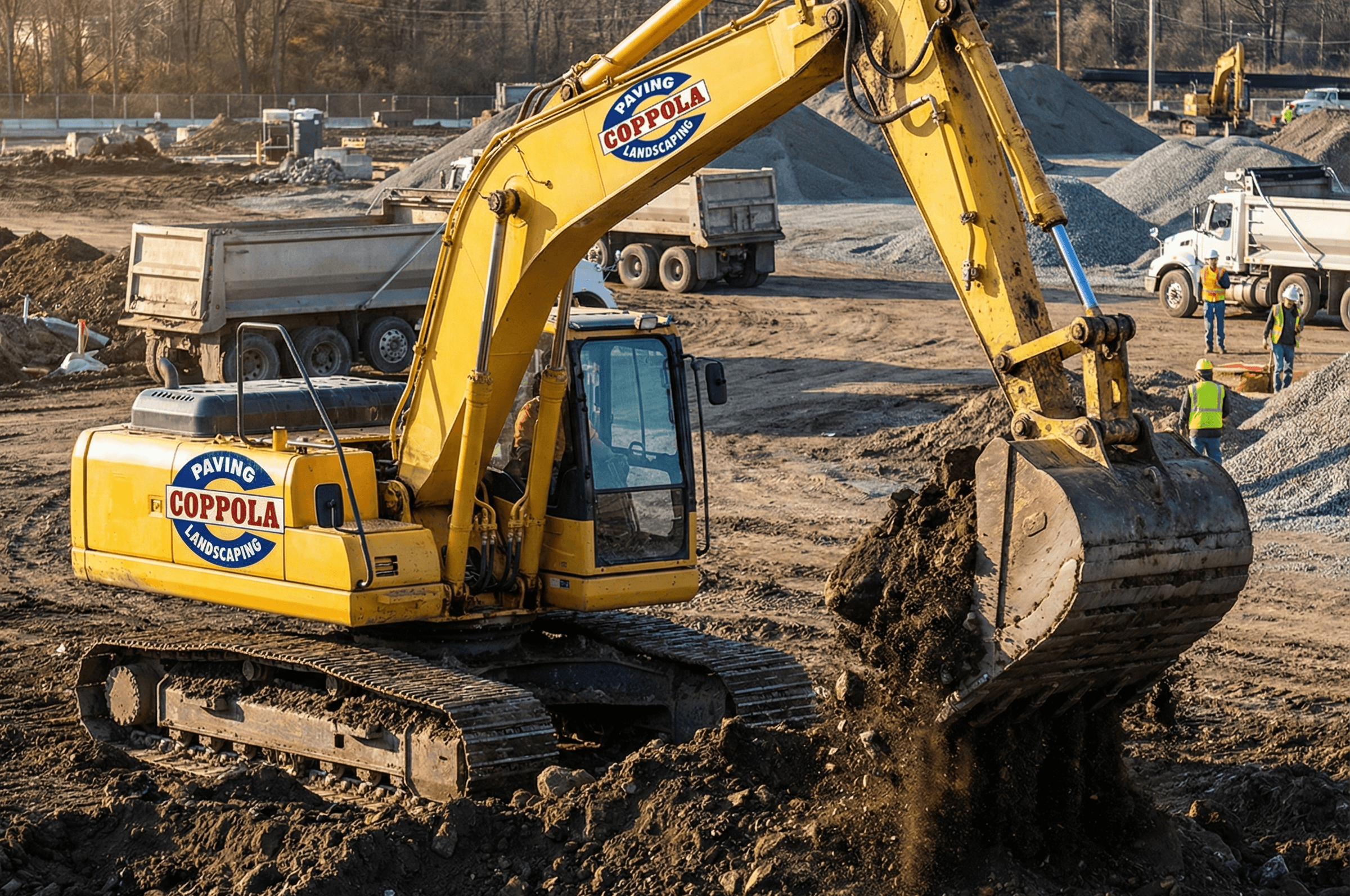 Coppola excavator at work on a New York job site